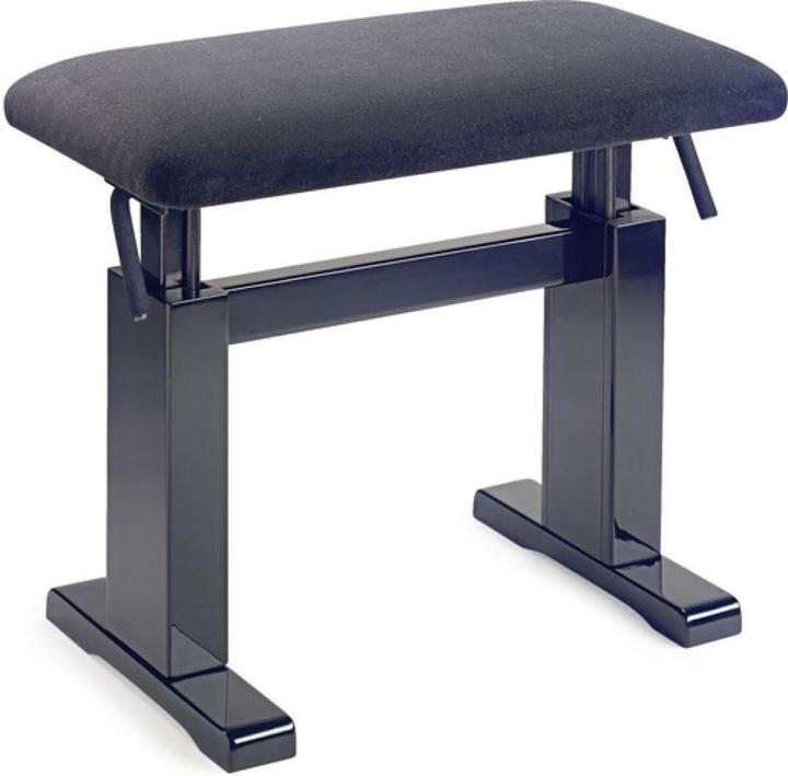 Image du produit Stagg PBH 780 BKP VBK - Pianobank, hydraulique, noir, met zwarte ribfluwelen zitting - noir (Banc de piano)