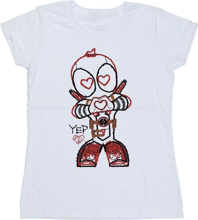 Actual product image Womens/Ladies Deadpool Love Beam Line Cotton T-Shirt (S)