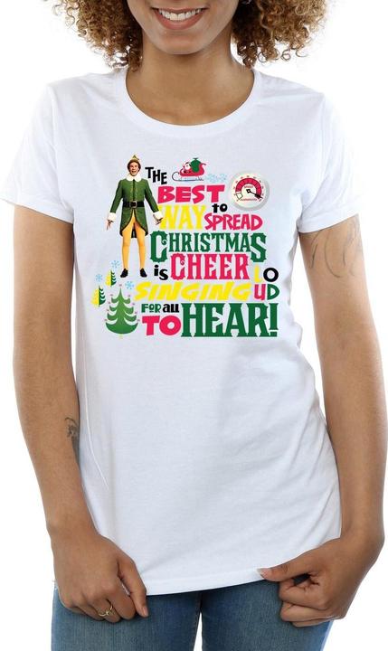 Actual product image Elf Womens/Ladies Christmas Cheer Cotton T-Shirt (XXL)