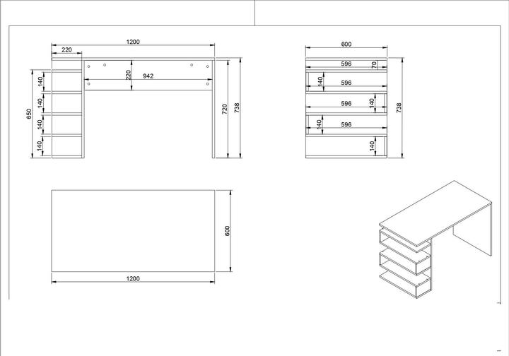 Produktbild Kalune Design Braden (120 x 60 x 75 cm)