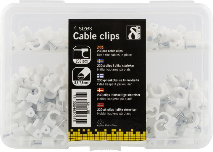 Immagine prodotto Deltaco KK-100 - Bianco - Plastica - 8 mm - 230 pezzo(i)