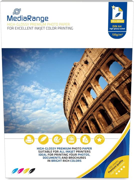 Actual product image MediaRange High gloss (135 g/m², A4, 100 x)
