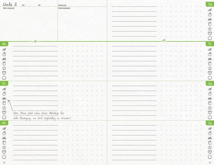 Actual product image Grüner Faden - annual planner, life planner, guidebook - sustainable ideas for the whole year (A5, German)