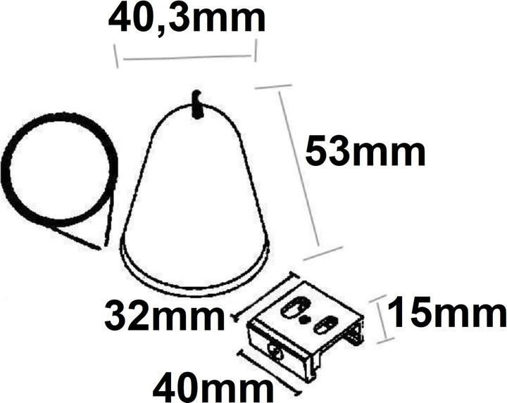 Produktbild Isoled 3-Phasen DALI Schiene Seilabhängung mit Gegenstück inkl. Baldachin & Stahlseil, schwarz, 1 St