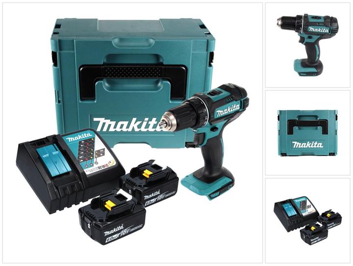 Actual product image Makita DDF 482 RGJ cordless drill driver 18 V 62 Nm + 2x battery 6.0 Ah + charger + Makpac (Rechargeable battery operated)
