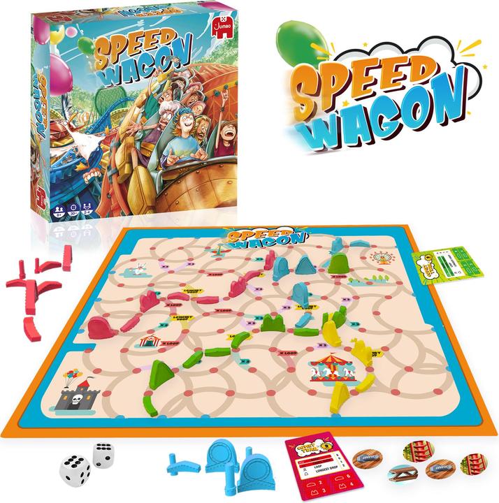 Immagine prodotto Jumbo Speedwagon, d/f/i da 8 anni, 2-4 giocatori, emozionante gioco di montagne russe. (Tedesco)