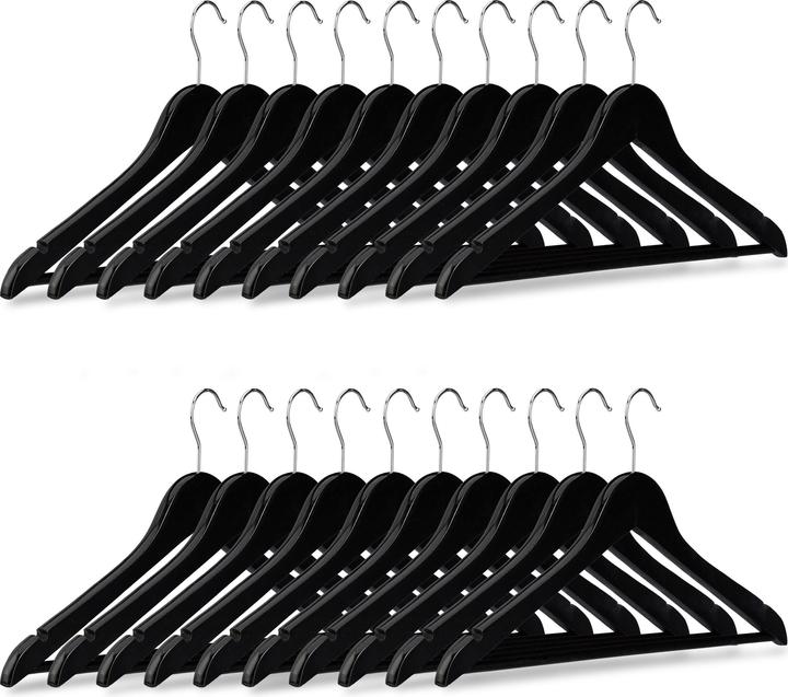 Actual product image Relaxdays Coat Hangers with Trouser Rail Set of 20 (20 x)