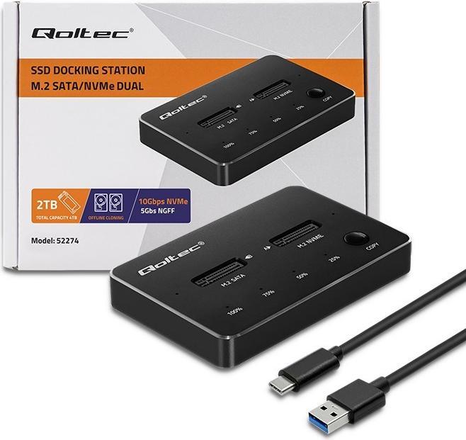 Produktbild Qoltec M.2 SSD-Laufwerk-Dockingstation