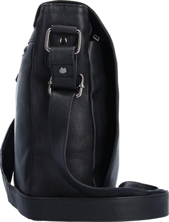 Actual product image Greenland Nature Black Nappa Messenger Leather 38 cm (8 l)