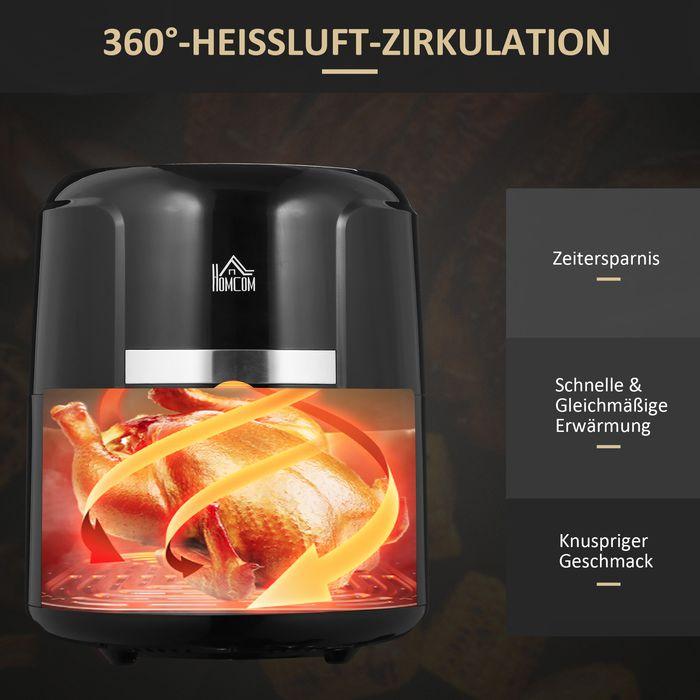 Image du produit Swisshandel24 Heissluftfritteuse 4 L, 12 Programme, 80-200° C Temperatur, Antihaft, Schwarz