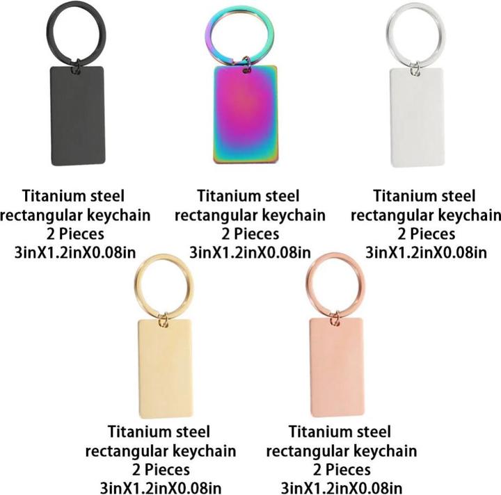 Actual product image LaserPecker Rectangular key ring Titanium 10 pcs.