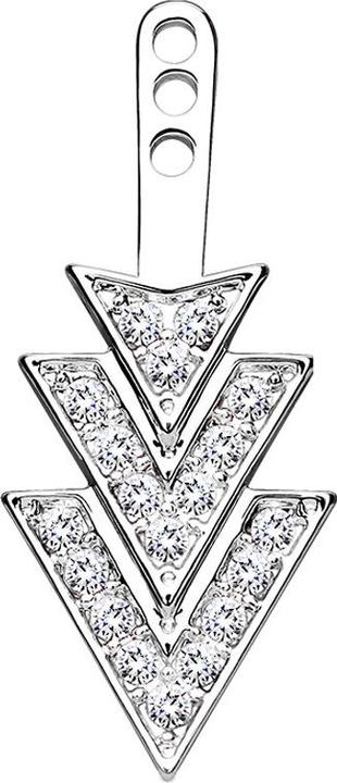 Produktbild Star Piercing Ohrring Ear Jacket silber mit drei Kristalldreiecken