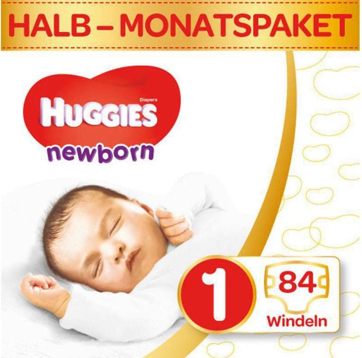 Huggies Windeln Newborn (Gr. 1, Monatsbox, 84 Stück)