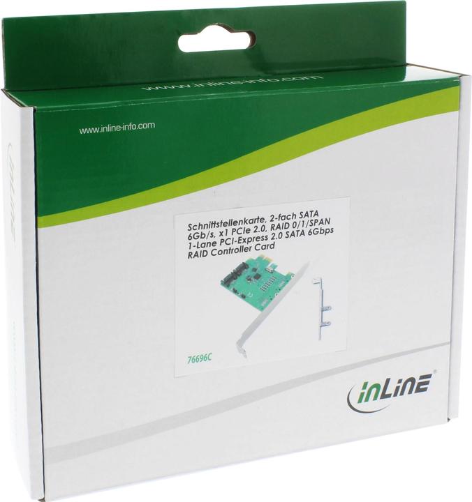 Actual product image InLine interface card 2-fold SATA 6Gb/s x1 PCIe 2.0 RAID 0/1/SPAN