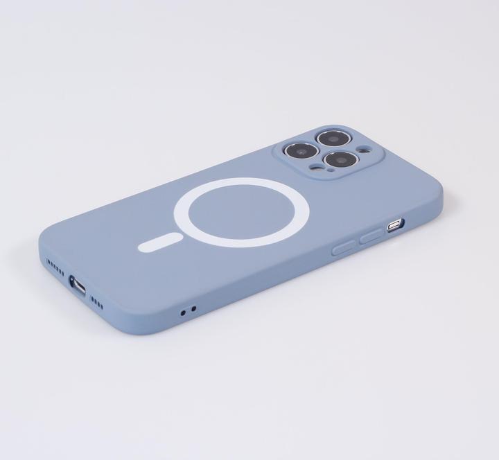 Produktbild PhoneLook Hülle Soft-Shell silikon cover mit MagSafe und Kameraschutz grau (Apple iPhone 13 Pro)