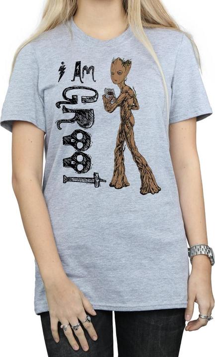 Actual product image Womens/Ladies Avengers Infinity War I Am Teenage Groot Cotton Boyfriend T-Shirt (3XL)