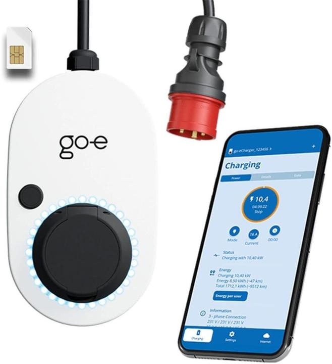 Actual product image Go-E Charger Gemini flex 2.0 GSM 22 kW (Type 2, 22 kW, 32 A, Hard wired)