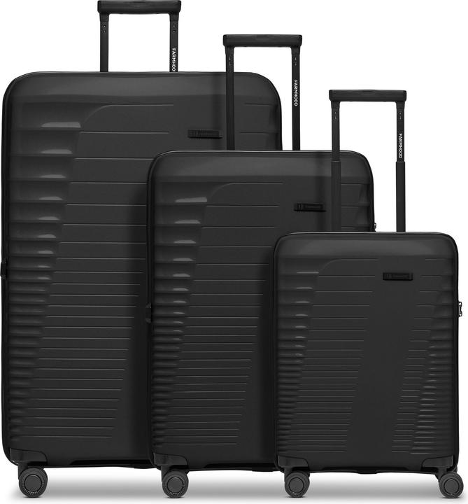 Immagine prodotto Farmhood Set di valigie Eco Edition a 4 ruote 3 pezzi con piega elastica (114 l, XL (da 115l))