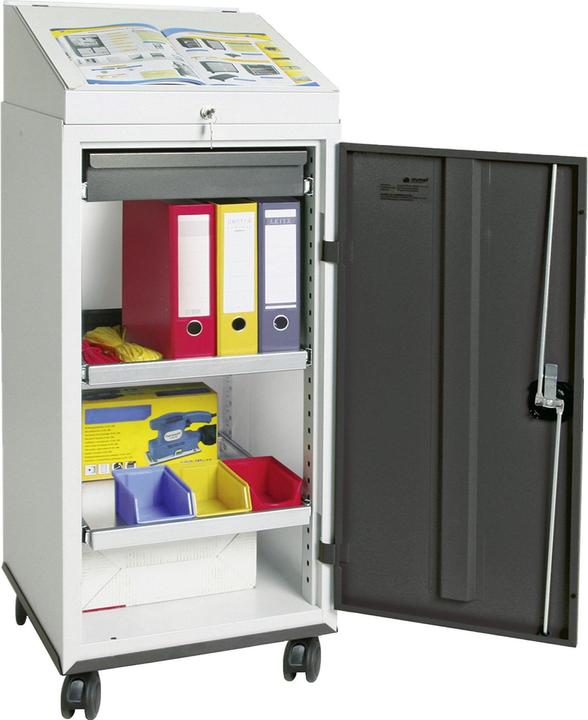 Produktbild Stumpf Schrankpult S3000 fahrbar RAL 7035/7035 1 Schreibpult, 1 Schubl 2 Wannenböden