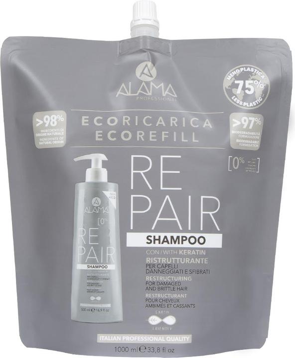Alama Professional ALAMA Repair Shampoo szampon do włosów 1000ml (1000 ml, Flüssiges Shampoo)