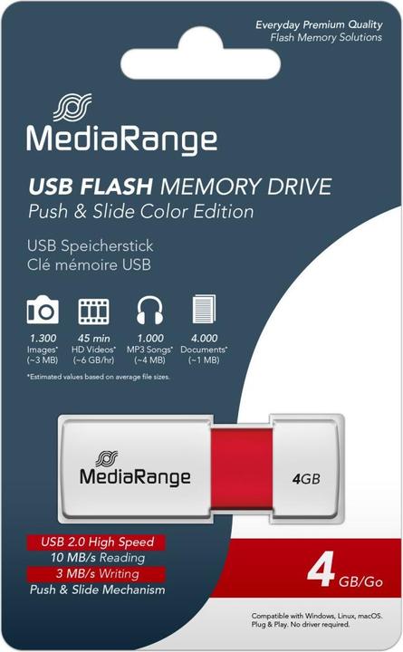 Image du produit MediaRange Clé mémoire USB Color Edition (4 Go, USB-A)