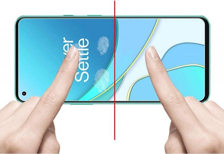 Actual product image Screenguard OnePlus 8T armored glass protective film Case Friendly Design (1 Piece, OnePlus 8T)