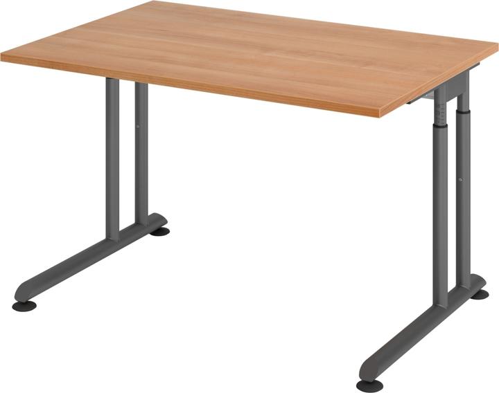 Produktbild Escritorio Schreibtisch C-Fuss 120x80cm Nussbaum/Graphit (120 x 80 cm)