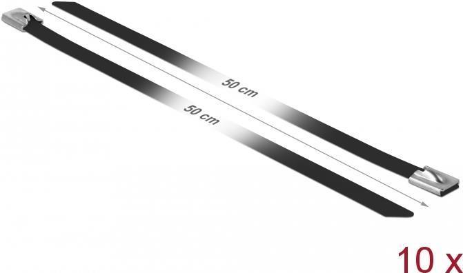 Image du produit Delock Colliers de serrage en acier inoxydable 500x7,9 10 pcs. (Serre-câbles métalliques, 500 mm, 10 pcs)
