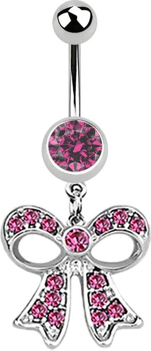 Immagine prodotto Star Piercing Banana in argento con ciondolo a rete rosa (Acciaio chirurgico 316L, senza ottone)