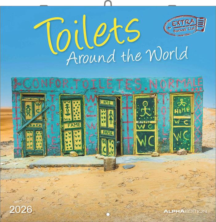 Actual product image Alpha Edition Toilets Around the World 2026 - Wand-Kalender - Broschüren-Kalender - 30x30 - 30x60 geöffnet - (30 x 30 cm, Hardcover, German)