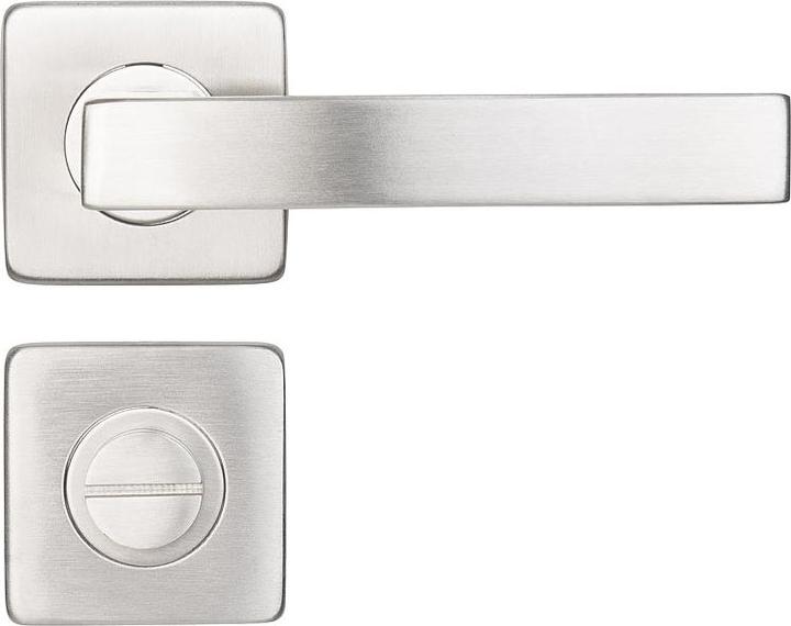 Immagine prodotto AGT Porta in acciaio inox per bagno e WC, 2 maniglie e rosette, angolare (Set di porte)