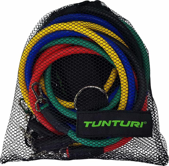 Produktbild Tunturi Multifunktionales Widerstandsbänder Set - Resistance Band Set (1.20 m, Stark, Extra Stark, Mittel, Extra Leicht, Leicht)