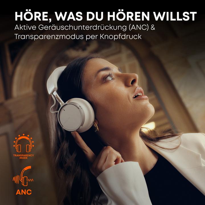 Produktbild Beyerdynamic True Wireless Ohrhörer Bluetooth On-Ear-Kopfhörer "AVENTHO 100", Creme (ANC, 60 h, Kabellos)