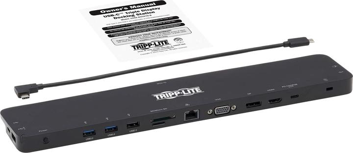 Immagine prodotto Eaton Dock USB-C triplo display 4K HDMI e DP VGA Hub USB 3.2 Gen 1 USB-A/C GbE 100W PD Cha (USB-C, 3 Porti)