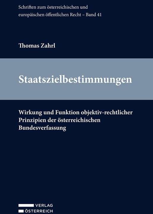 Produktbild Staatszielbestimmungen (Deutsch, Thomas Zahrl, 2024)