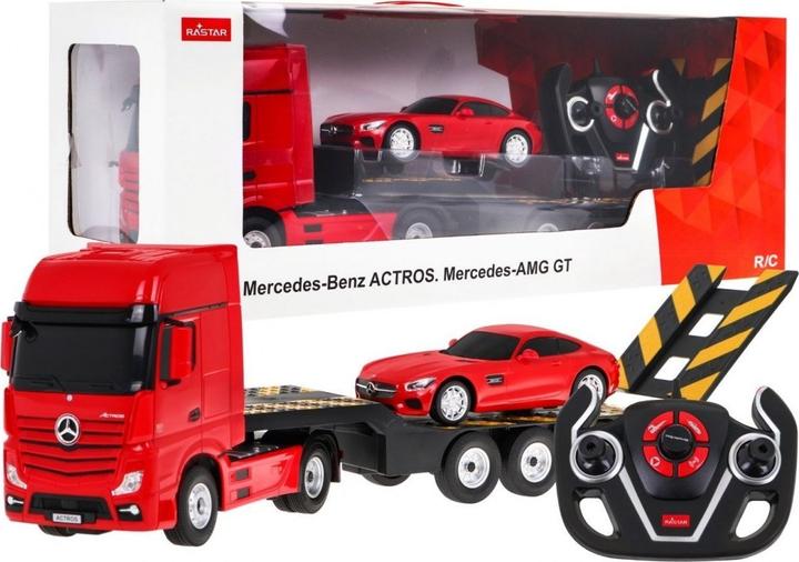 Image du produit Rastar Mercedes-Benz Actros Fjernstyret Lastbil + Mercedes AMG GT Bil 2.4G Rød