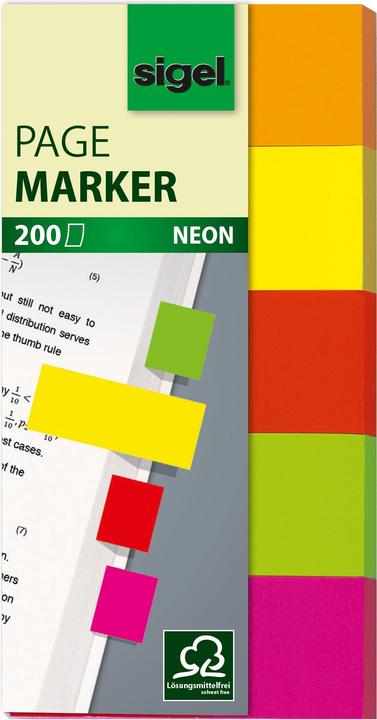 Image du produit Sigel Notes repositionnables Néon (20 x 50 mm)
