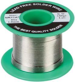 Image du produit Velleman Lead-Free Solder Sn 99.3% Cu 0.7% 1mm 100G (Pièce de rechange)