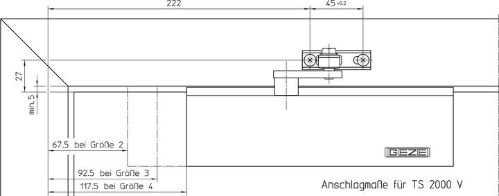 Produktbild Geze Glasklemmschuh zu Türschliesser TS 3000 und TS 2000 NV (Zimmertür, Eingangstür, Holztür, Balkontür, Indoor)