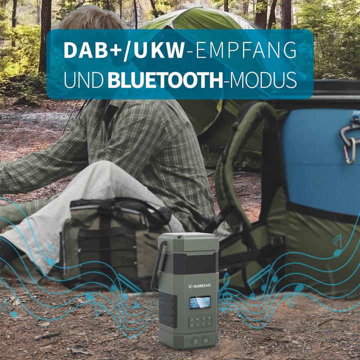 Productafbeelding Albrecht DR 114 DAB+ noodbuitenradio met campinglampje (DAB+, VHF, Bluetooth)