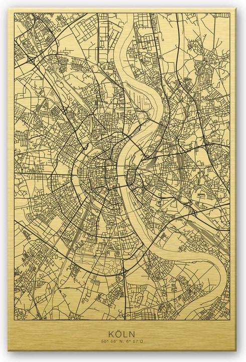 Actual product image Trenddeko Gold Effect Cologne City Map (40 x 60 cm)