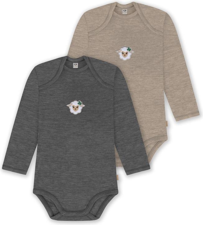 Normani 2er Pack Baby Merino Body Langarm „Auckland" - 9381
