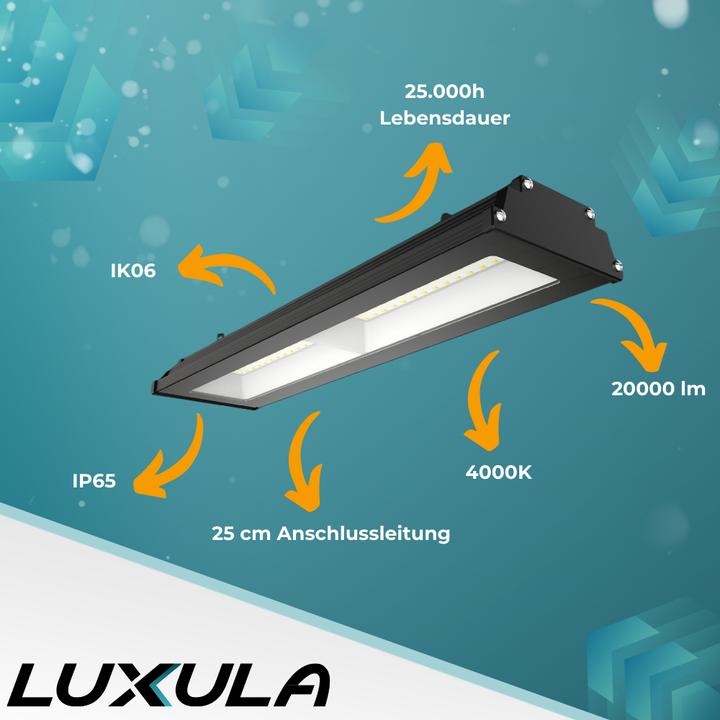 Produktbild Luxula LED-Hallenleuchte LX500143, HighBay, linear, 200W, 20000lm, 4000K (20000 lm)