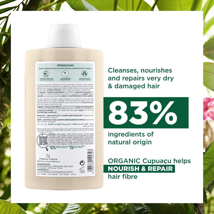 Actual product image Klorane Repairing shampoo with organic cupuaçu (200 ml, Liquid shampoo)