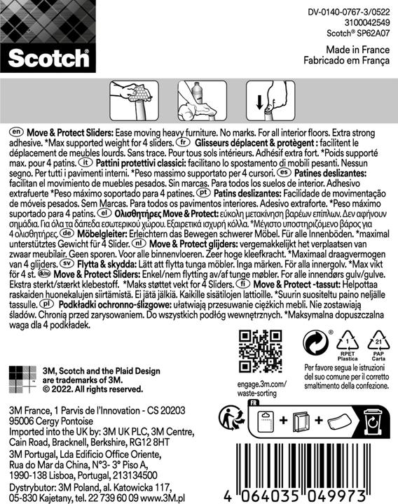 Actual product image Scotch Chair glides (Plug-in gliders, 4 Piece)