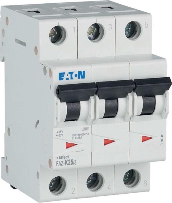 Actual product image Eaton MOE FAZ-K25/3 LS switch K-Char 25A, 3p
