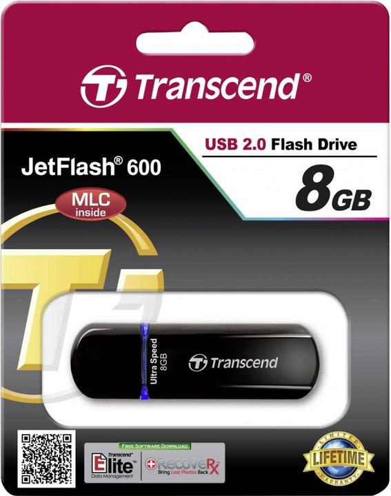 Image du produit Transcend JetFlash 600 (8 Go, USB-A, USB 2.0)