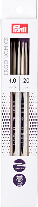 Image du produit Prym Aiguilles à tricoter ergonomiques 4.00 mm, 20 cm, carte 5 pcs, plastique