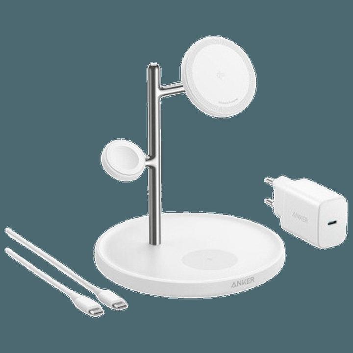 Actual product image Anker Stacja magnetyczna MagGo 15W 3-in-1 Biała (15 W)