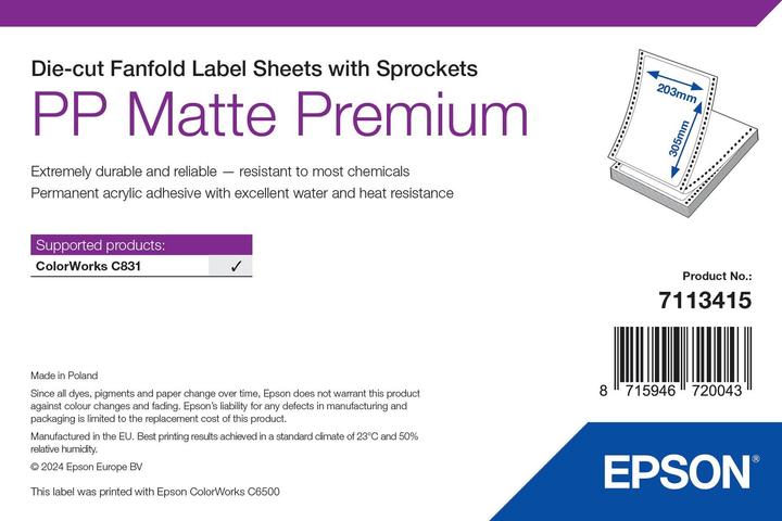 Energielabel Epson Pp Mat Label Prem Gestanst